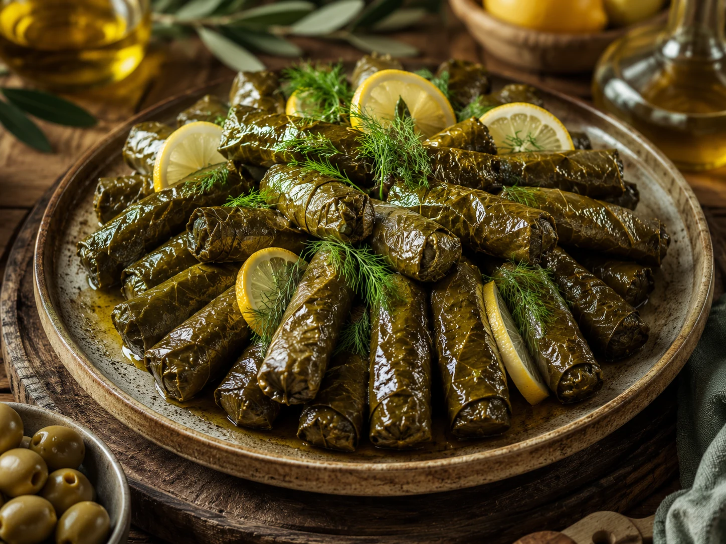 Zeytinyağlı yaprak sarma tabağı